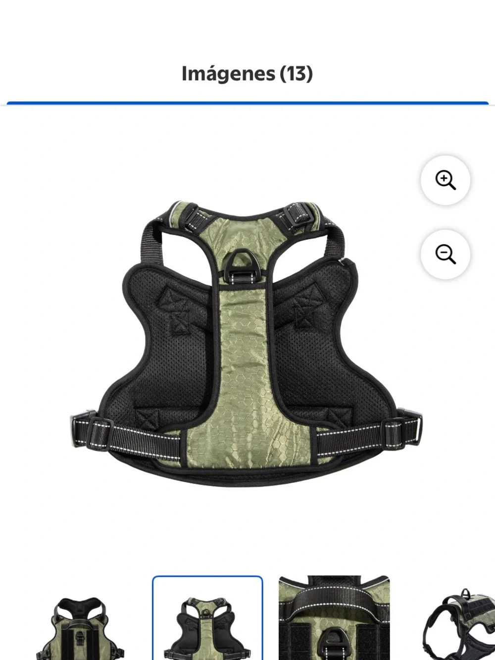 Harness Dog Vest Harness in Olive Green with Black Trim